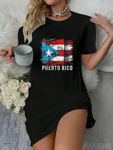 Puerto Rico Flag Heritage Month Hispanic Boricua Rica Casual Dress