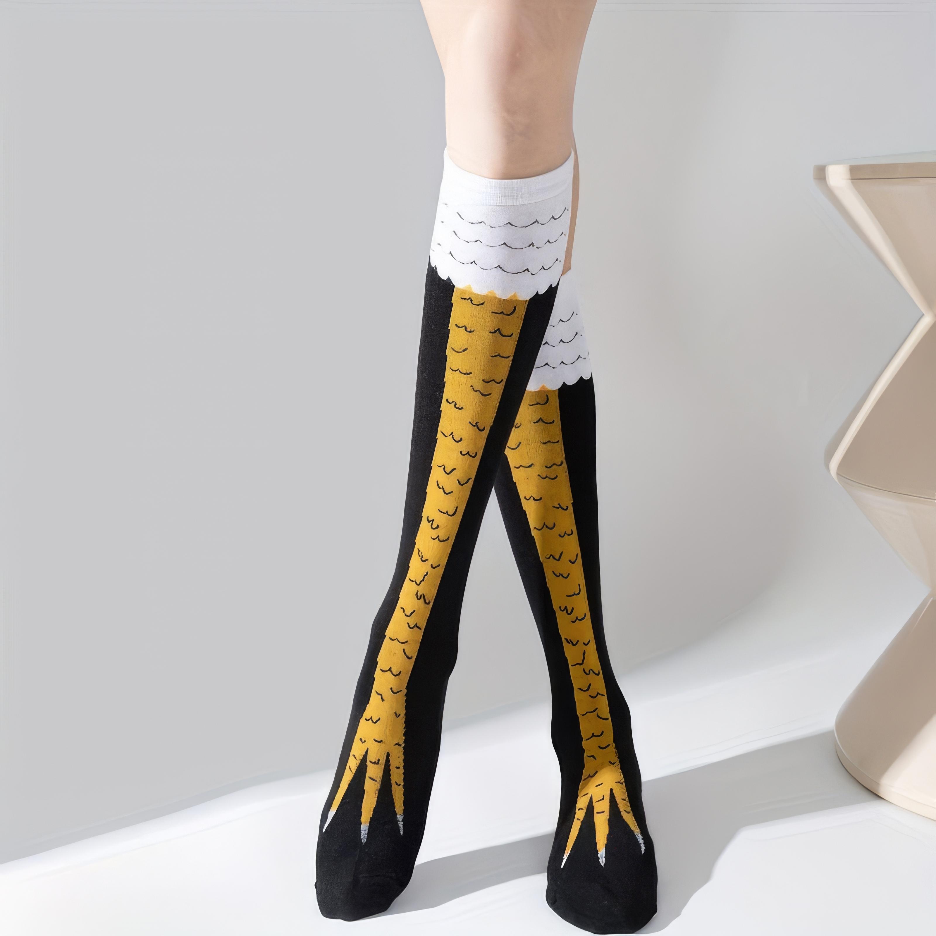 3/6 Pairs of Funny Black Chicken Claw Socks - Unisex, Suitable for Parties, Cosplay and Funny Acting, Fashionable and Fun,durable Knitted Fabric Womenswear