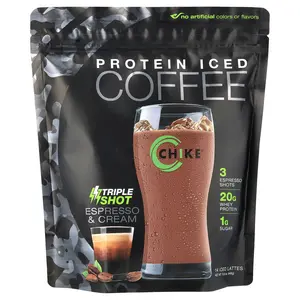 Chike Nutrition Protein Iced Coffee, Triple Shot, Espresso & Cream, 15.8 oz (448 g)