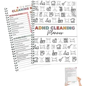 ADHD Cleaning Planner, Daily Weekly Monthly Yearly Household Cleaning Planner, Cleaning Schedule and Checklist Organizer Notebook Do-it-Yourself Home Improvement