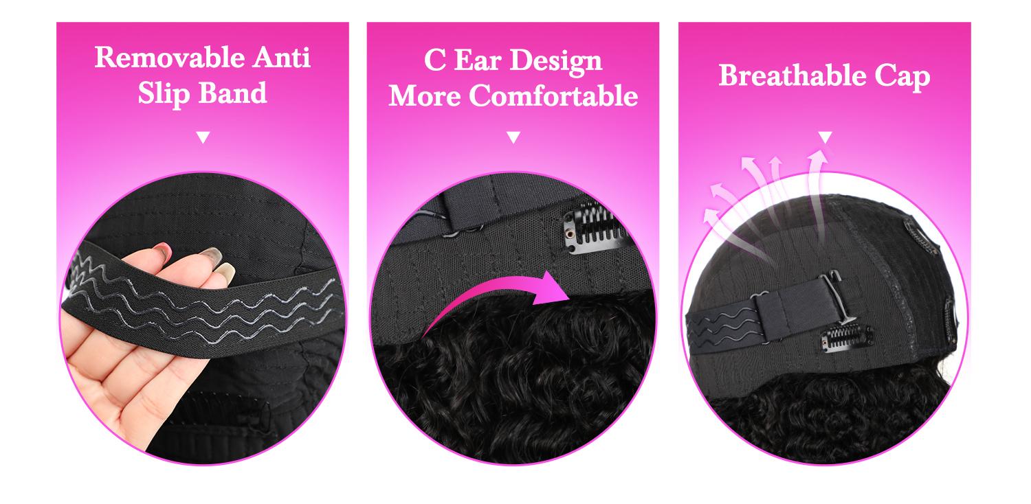 Vshow Afro Curly Hair V Part Wig No Leave Out Human Hair Glueless Wigs With Drawstring Ready To Go Protective Style Half Wig For Women Natural Looking Beginner Friendly #springfresh