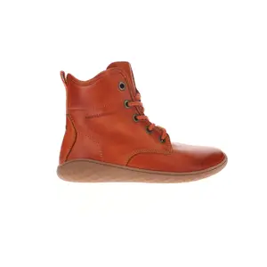 Vivobarefoot Womens Pilgrim Round Toe Lace Up Casual Boots Ankle Low Heel 1-2" - Red