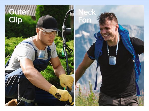 JISULIFE Neck Fan Life5 100-Speed Turbo Portable Pocket Fan 16H Cooling 4500mAh Wearable Waist Fan with LED Display Ultra-Lightweight for Concerts Festivals & Outdoor Use