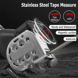Stainless Steel Tape Measure, 7.5M/25Ft Anti-corrosion Telescopic Metric Ruler, Anti-fall & Wear-resistant Stainless Steel Tape Measure