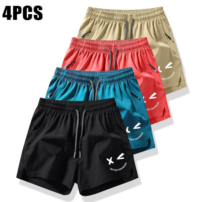 Men's shorts with drawstring waistband, made from lightweight polyester fabric, featuring pockets, perfect for beach or outdoor activities, everyday wear shorts | Drawstring Waist Shorts | Lightweight Shorts