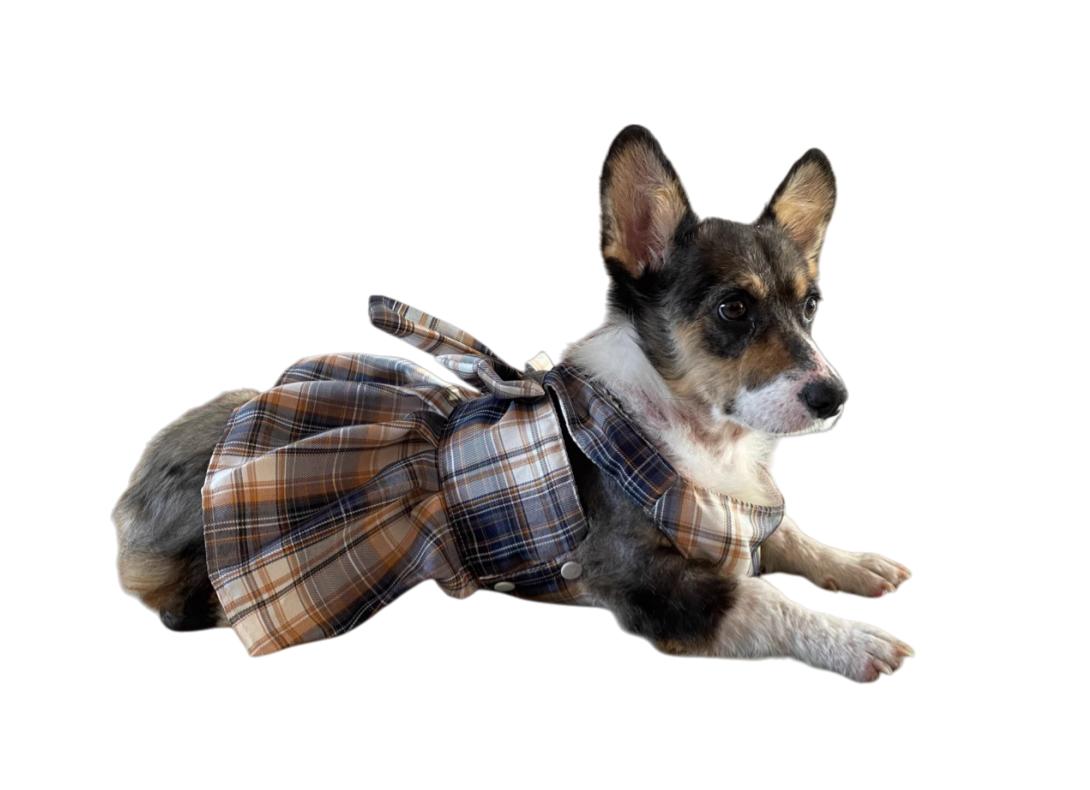 Pet Clothes Dog Cat Rabbit Plaid Dress Vest Cute Comfortable Breathable With Traction Rope AL-656281331457