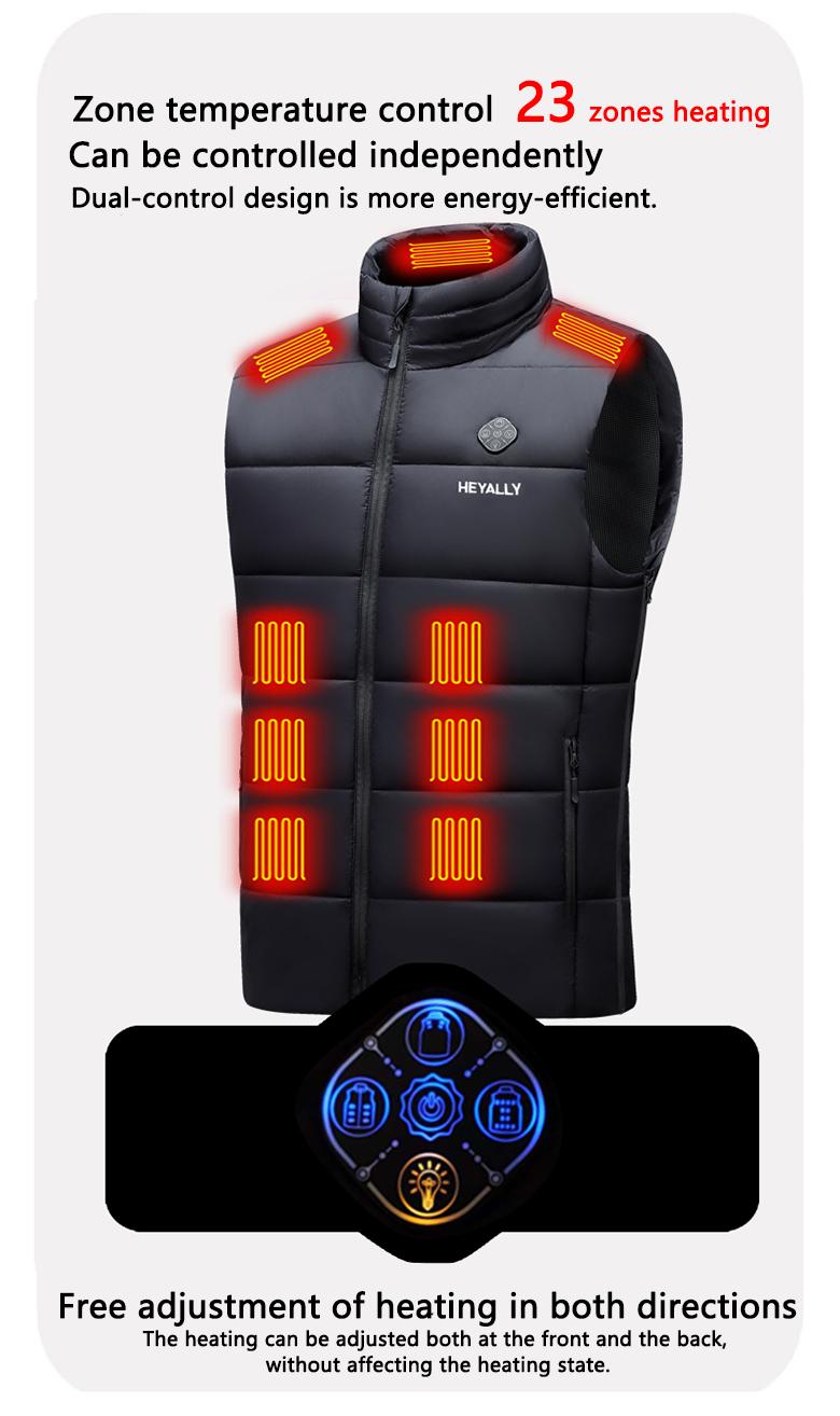 HEYALLY 2025 Unisex Heated Vest - Three-Level Temp Control, Heating Sheets, Ideal for Winter Sports, Skiing, Hunting, Daily Commute, Valentine's Day, Father's Day, Christmas Gift - Lightweight Heated Vest (S-3XL,Battery Not Included)