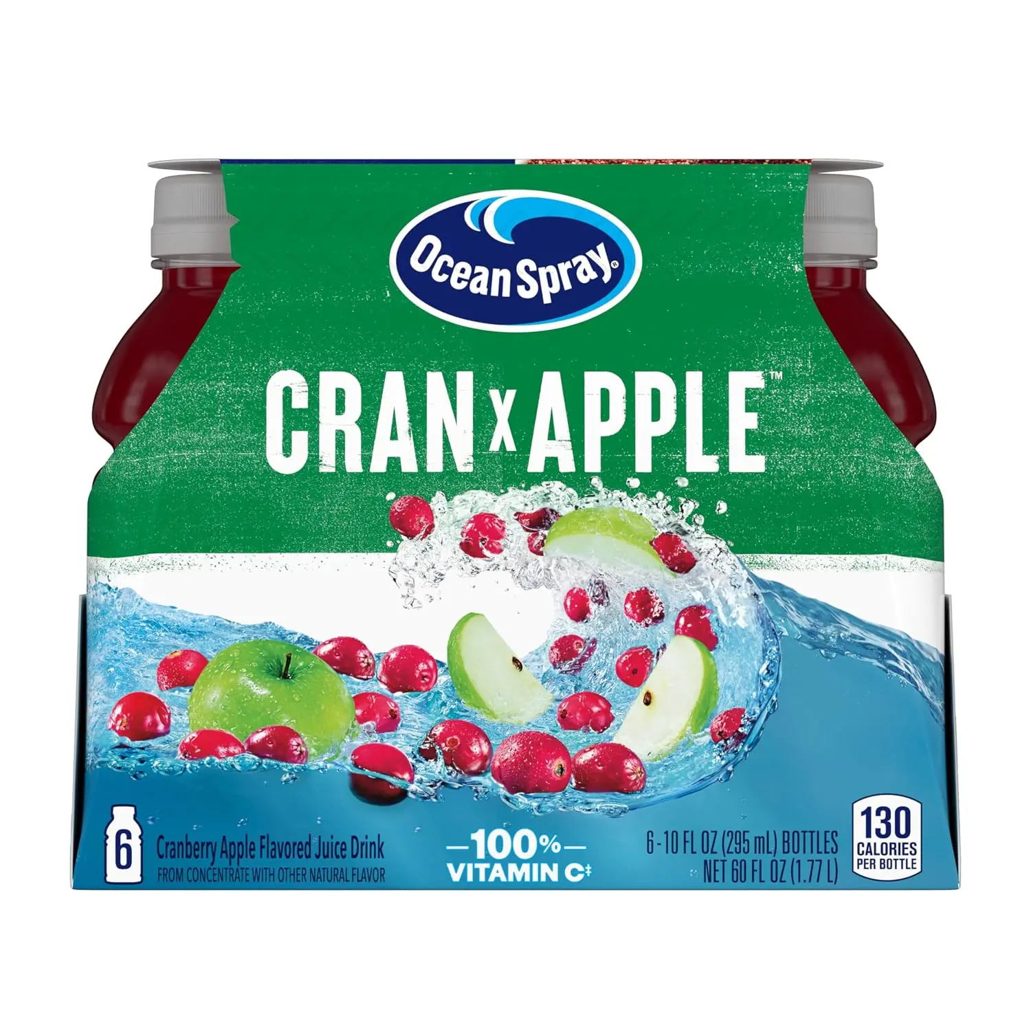 Cran-Apple Vitamin Fruit Juice Beverage, 10 oz Bottle (Pack of 6)