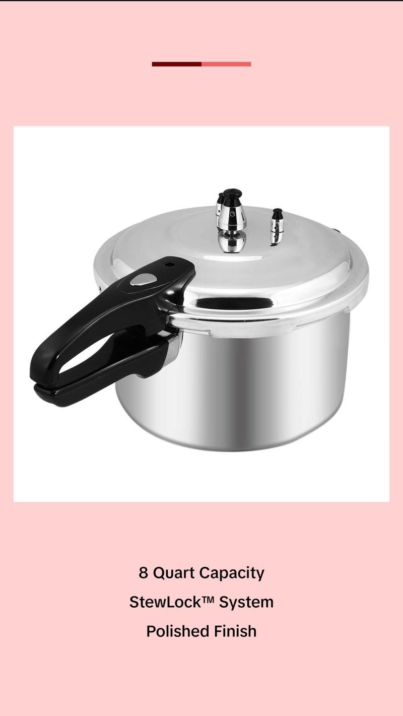 Barton 8 Quart Pressure Cooker Stovetop Canner Aluminum Canning Fast Cooking Pot