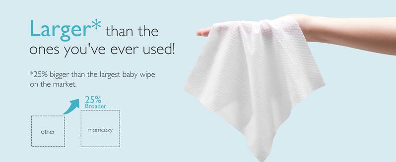 Momcozy  Baby Wipes-Extra Large Size Design, Unscented & Hypoallergenic, Cleansing & Moisturizing Baby Wipes for Sensitive Skin-B