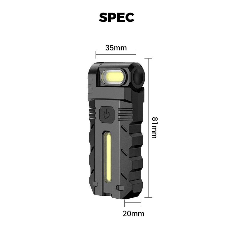 180° Rotating Head LED Work Light Ultra-Bright All-Night Power Quick Charge Pocket-Sized EDC Design