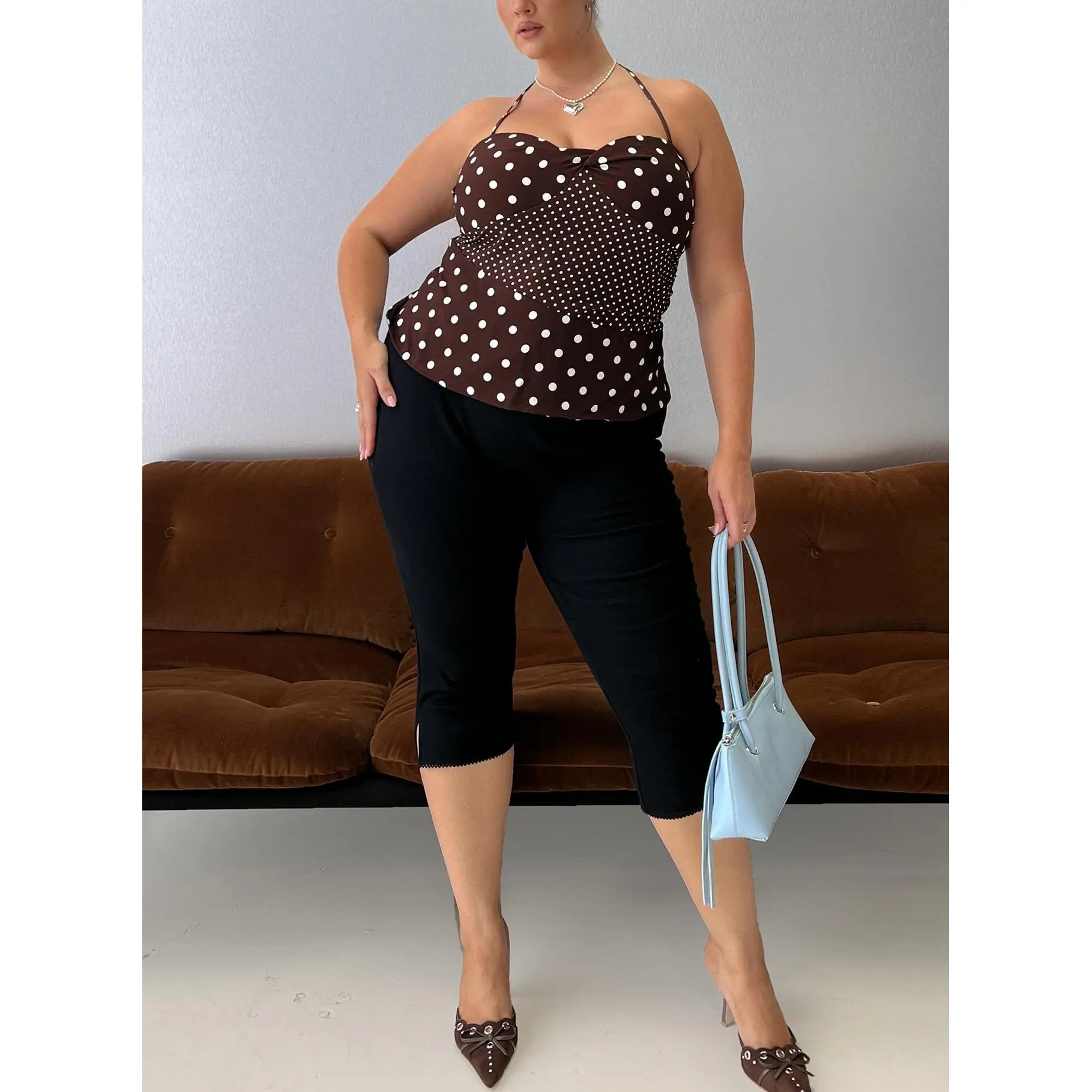 Baseline Rib Capri Pants Black Curve