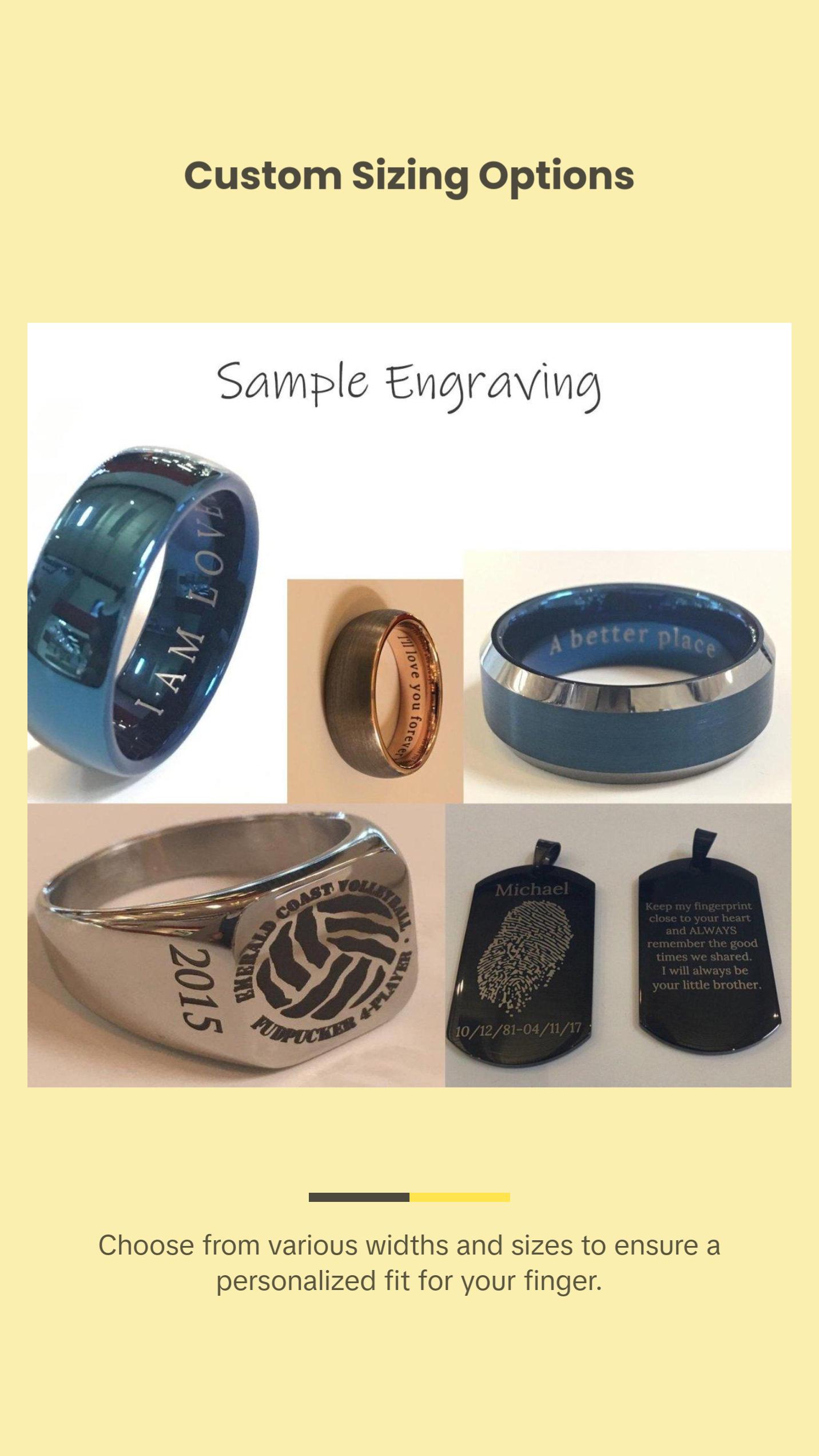 Fingerprint Ring | Mens Wedding Band, Couple Wedding Ring, Memorial Ring