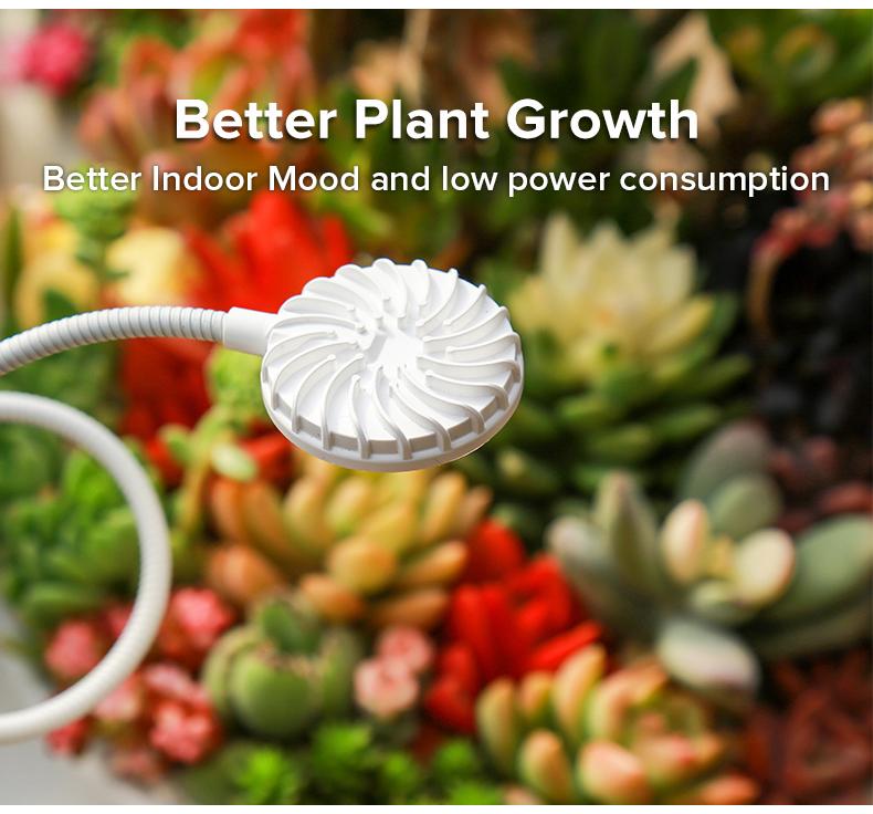 SANSI 5W/10W Grow Lights for Indoor Plants, Pot Clip LED Plant Lights for Indoor Growing, Full Spectrum, Plant Lamp with 5-Level Dimmable, Auto On Off 3 6 12 Hrs Timer for Succulents, White, 5V – Springtok Your Plants with Colorful Spring Vibes