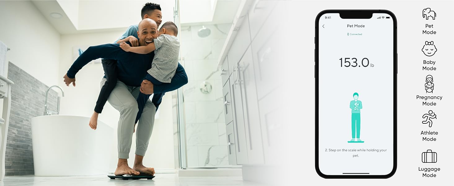 Wyze Scale X — Bluetooth Smart Weight Scale w/ ITO Glass for Body Composition Measurements (Weight Loss, BMI, Fat, Water, Muscle Mass etc.)