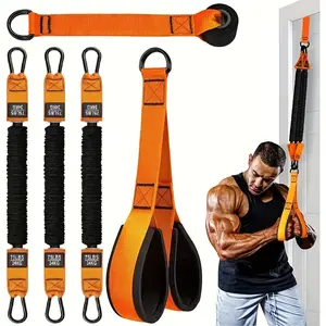 5pcs Heavy-Duty Latex Gym Resistance Training Set with 225lbs Capacity - Adjustable Resistance System, Door Anchor & 3 Bands