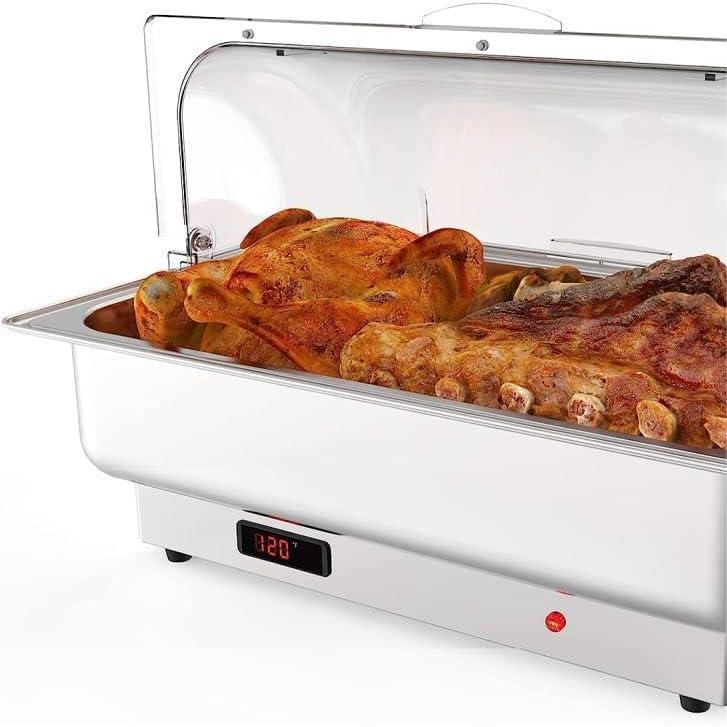 GARVEE 9QT Electric Chafing Dish Set with Temperature Control, Stainless Steel Buffet Servers and Warmers, Ideal for Catering Events, Available in Various Pan Configurations for Versatile Use