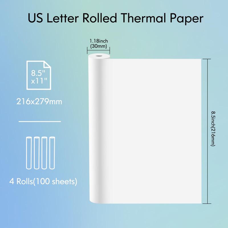 JADENS US Letter Size 8.5''×11'' Quick-Dry Folded Thermal Paper, 200 Sheets, Multipurpose Thermal Paper for Office, Contract JADENS US Letter Size 8.5''×11'' Quick-Dry Folded Thermal Paper, 200 Sheets, Multipurpose Thermal Paper for Office, Contract