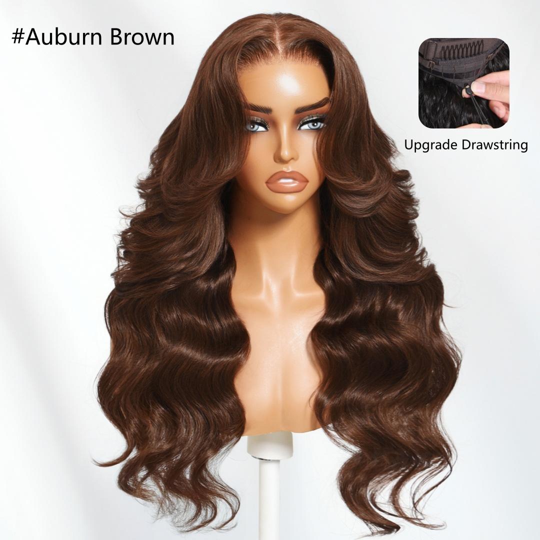 New In| UNice Glueless Smoky Beige Blonde /Auburn Brown Loose Wave Wig with Drawstring Pre Cut 13x4 HD Lace Frontal Human Hair Wigs Natural Haieline for Beginners Friendly #SpringStatements