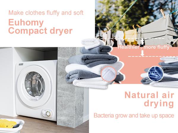 【LIVE】Euhomy 110V Portable Clothes Dryer 850W Compact Laundry Dryers 1.5 cu.ft Front Load Stainless Steel Electric Dryers Machine with Stainless Steel Tub for Apartment,RVs,Dorms,White Easy Control 【LIVE】Euhomy 110V Portable Clothes Dryer 850W Compact Laundry Dryers 1.5 cu.ft Front Load Stainless Steel Electric Dryers Machine with Stainless Steel Tub for Apartment,RVs,Dorms,White Easy Control
