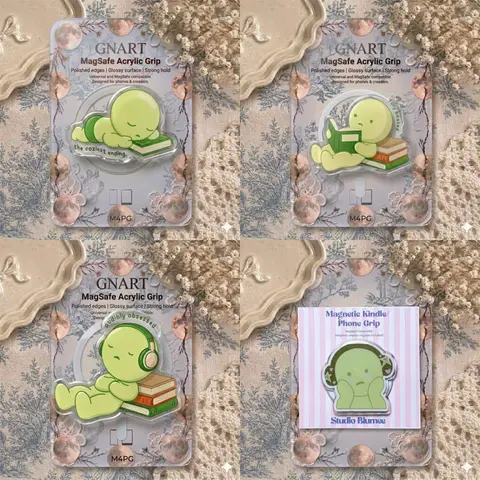 Cute Aesthetic Magnetic Phone Grip - MagSafe Compatible Holder for Kindle & Smartphones, Kawaii Desktop Accessory