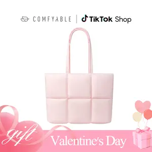 Comfyable Puffy Laptop Bag Compatible for 13 14 Inch MacBook Pro/Air, Lightweight Handbag for Women for Office Work School