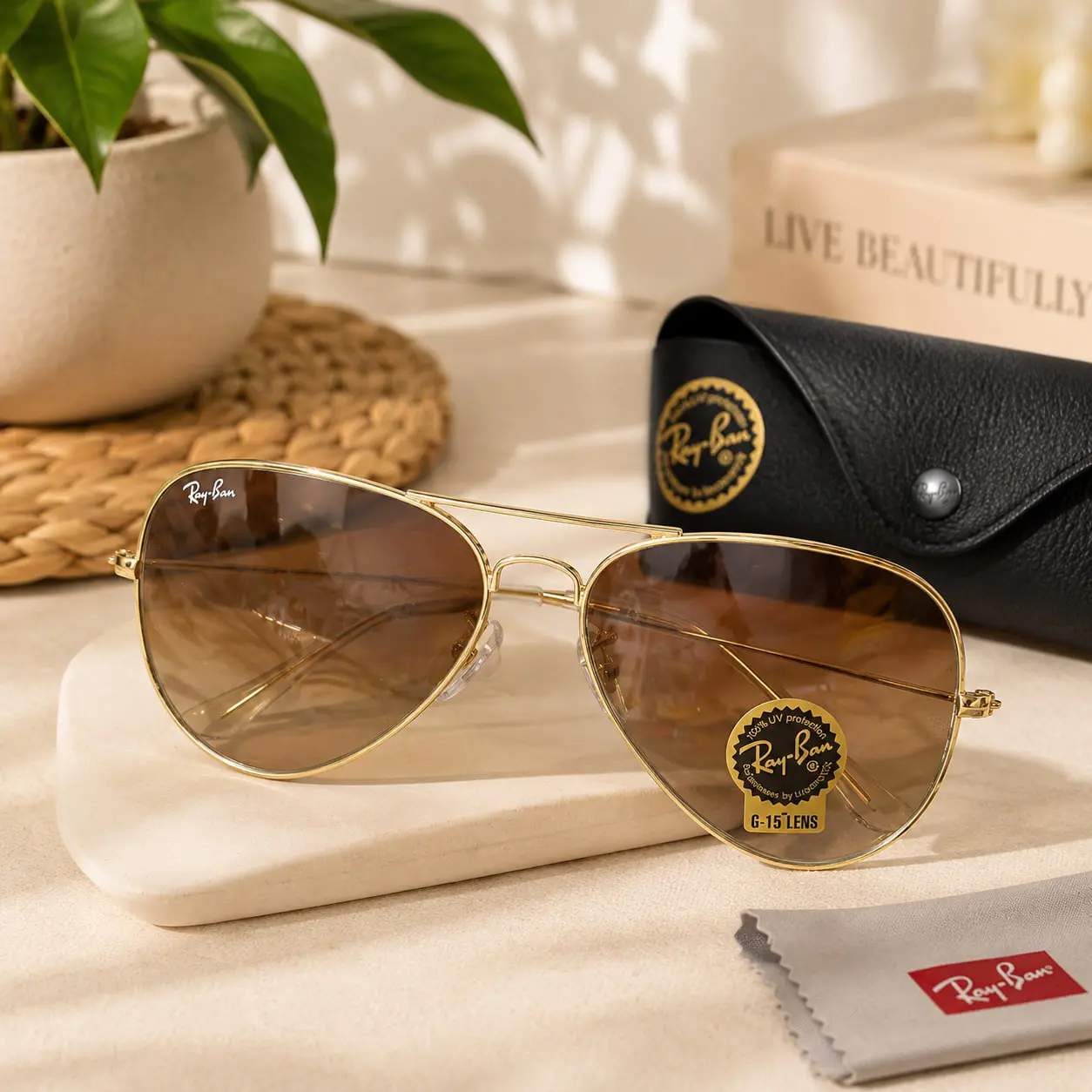Ray-Ban Polarized Outdoor Shades Black Square Eyewear UV Protection Sunglasses for Casual Daily Wear