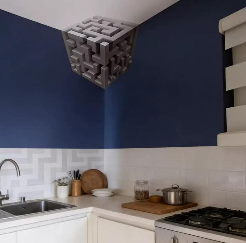 3D Geometric Wallpaper - Modern and minimalist style, perfect for living room and bedroom accent walls.