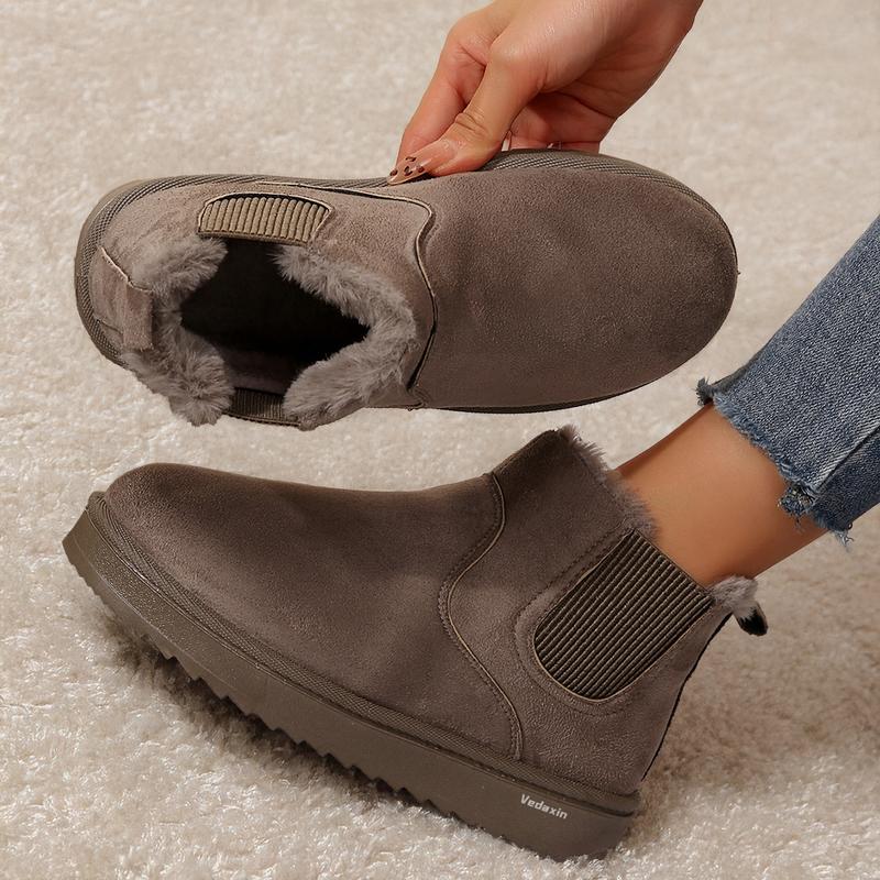 Women's Thick Soled Winter Snow Boots With Plush Lining & Anti-Slip Outsole Casual Ankle Boots