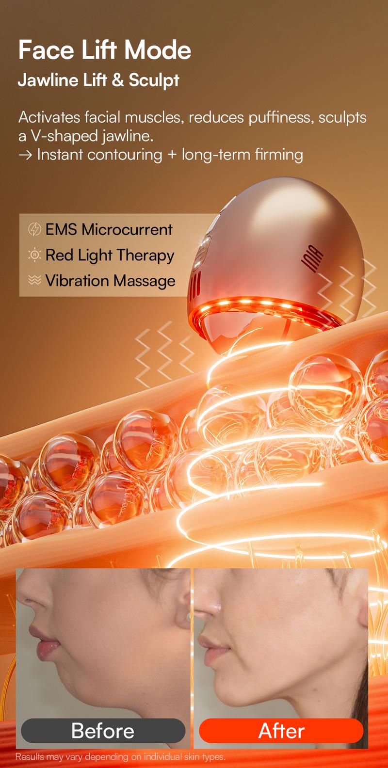 INIA GLACE Microcurrent Lymphatic Drainage Beauty Device | EMS Microcurrent-Activated Deep Drainage with Red & Blue Light, Thermal & Cryo Therapy for Instant De-Puff, Snatched Lift, Face & Neck Sculpting, Best Valentine's Day Gift for Her