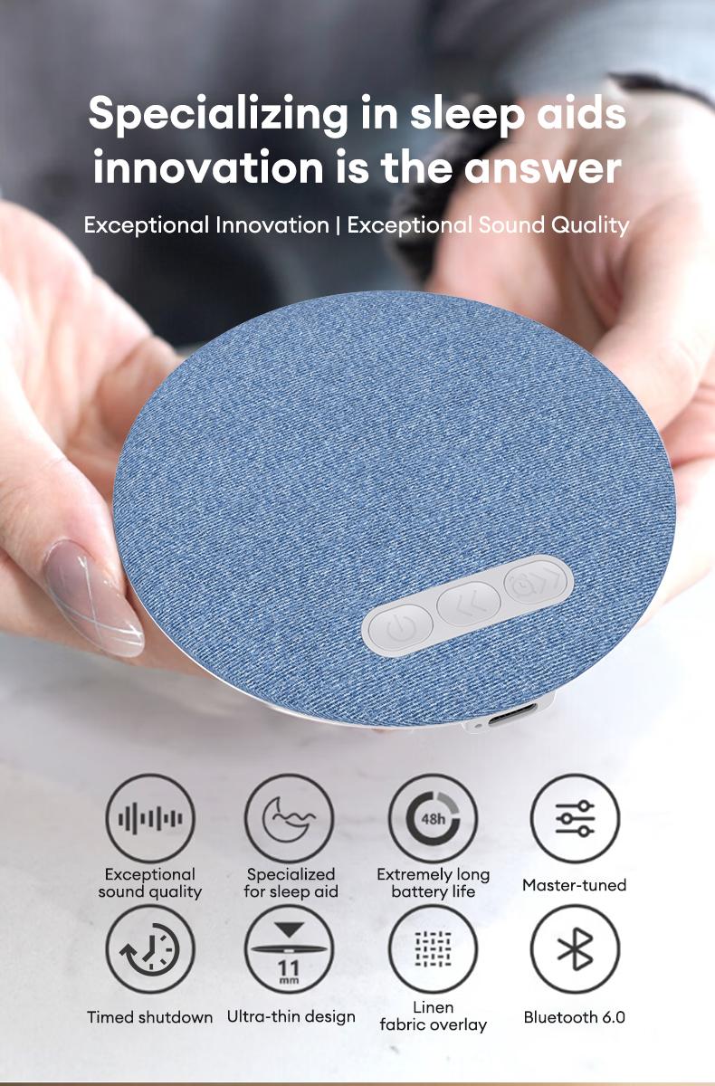HYUNDAI S1 Ultra-Thin Bluetooth Pillow Speaker With Bible Prayer Function, Bluetooth 6.0, 3D White Noise, Soft Immersive Sound Field, Headphone-Free Sleep Speaker for Bedtime Music & Audiobooks, Compatible with Android & iOS