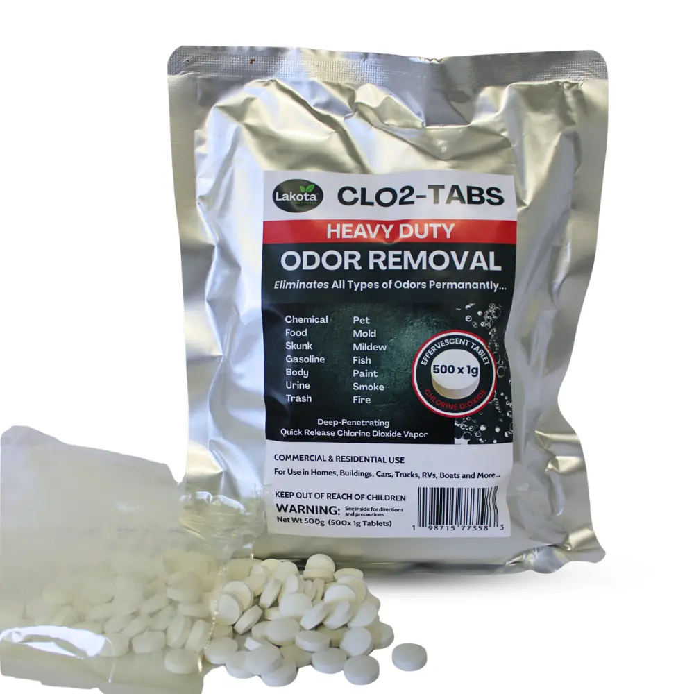 HEAVY DUTY ODOR REMOVAL CL02 TABLETS - 500 x 1G (1.1 LB)