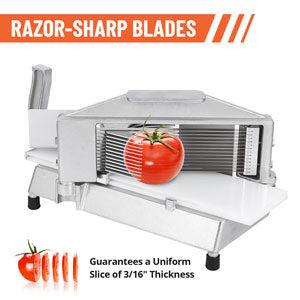 GARVEE Commercial Tomato Slicer, 3/16" Heavy Duty Tomato Slicer Tomato Cutter With Built-In Cutting Board for Home or Restaurant Use
