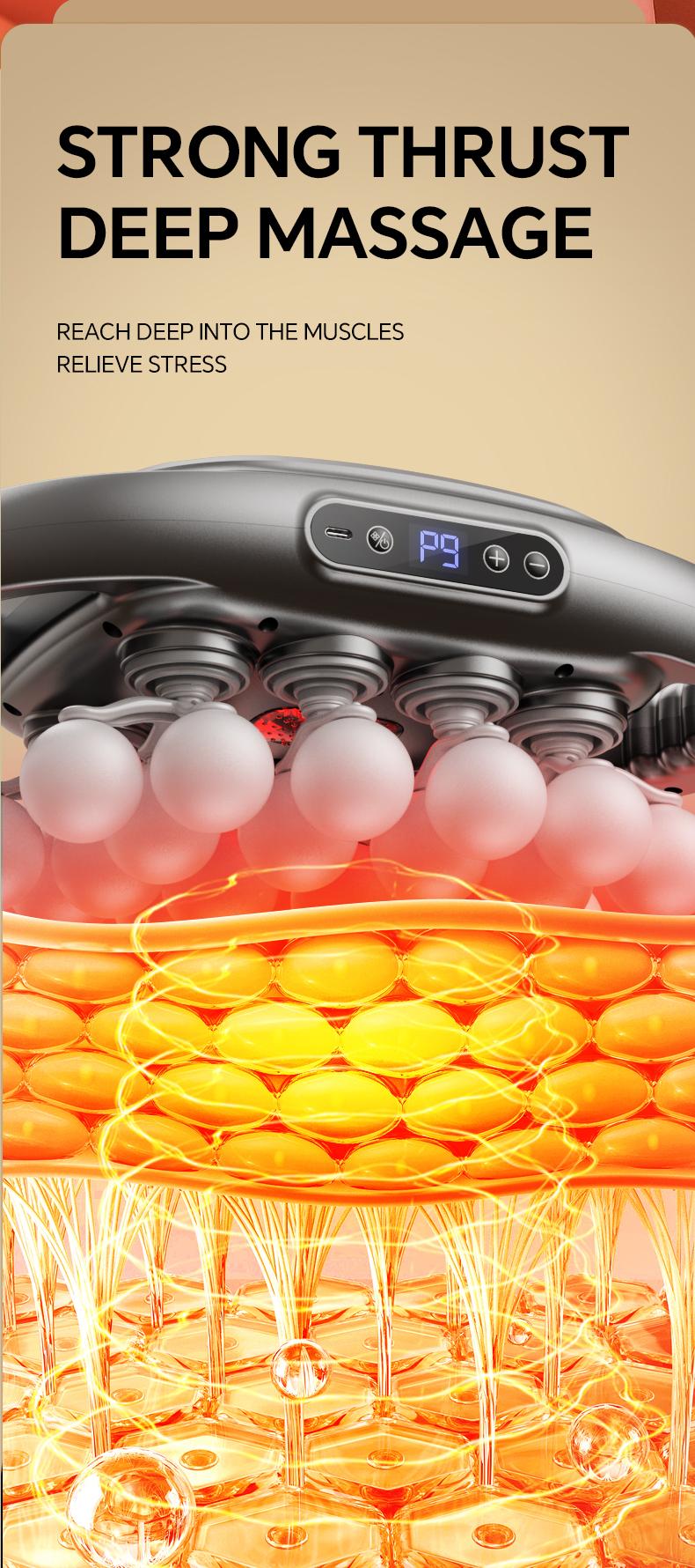 BENBO 20-Ball Massage Gun with 30 Levels & 9 Modes, Quiet Muscle Massager for Back, Shoulders, Legs & Feet, Adjustable Intensity for Daily Relaxation