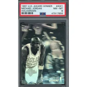 Michael Jordan 1991 Upper Deck MVP Award Winner Holograms Basketball Card #AW1 PSA 8