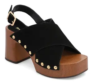 MIA Suede Slingback Platform Sandals - Eudora