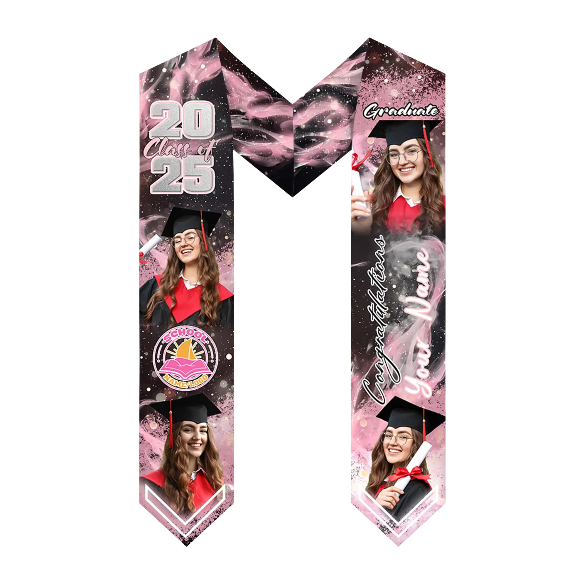 BARLEY ONE Click “Shop Chat”, Send Photo, Personalized Graduation Shawls with Picture, Custom Graduation Sash Class of 2026, Add Your Text Senior Graduation Ceremony Gift for College High School Students
