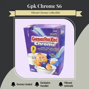 Topps Garbage Pail Kids Chrome Series 6 Trading Card Box Original 1986 Edition Factory Sealed with Exclusive Refractor Parallels for Ages 6+ Single Pack Options-4 Per Pack