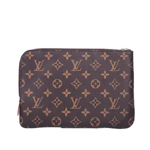 Pre-owned Louis Vuitton Coated Canvas Clutch Pochette Voyage Monogram Brown Bag 28168499
