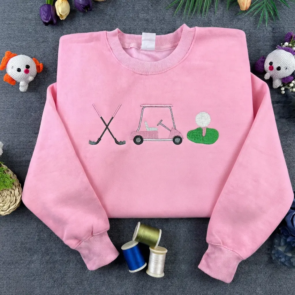 Embroidered Golf Sweatshirt, Golf Girl Sweatshirt, Golf Crewneck, Cute Golfing Shirt