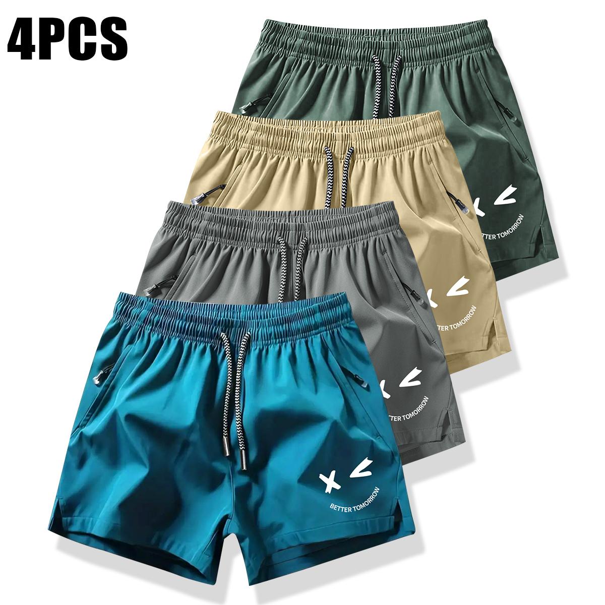 Men's shorts with drawstring waistband, made from lightweight polyester fabric, featuring pockets, perfect for beach or outdoor activities, everyday wear shorts | Drawstring Waist Shorts | Lightweight Shorts