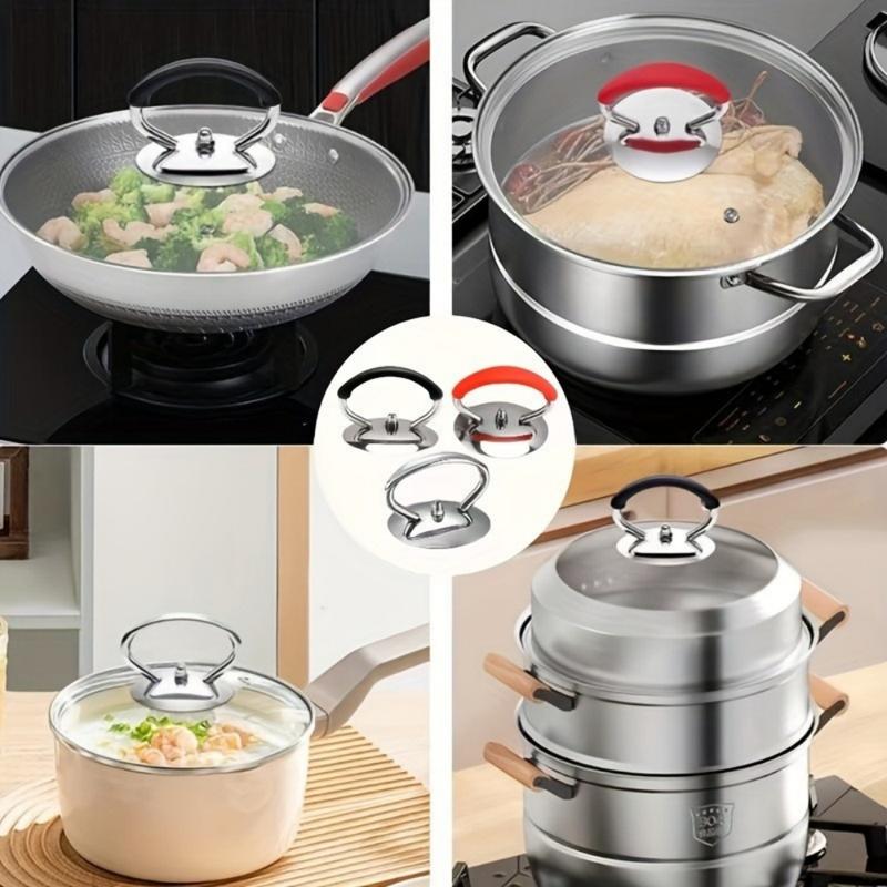 2pcs Stainless Steel Pot Lid Handle Set with Silicone Heat-Resistant Grip and Installation Screws - Cookware Replacement Top Handle, Durable Pot Lid Accessories for Kitchen Cooking Equipment 2pcs Stainless Steel Pot Lid Handle Set with Silicone Heat-Resistant Grip and Installation Screws - Cookware Replacement Top Handle, Durable Pot Lid Accessories for Kitchen Cooking Equipment