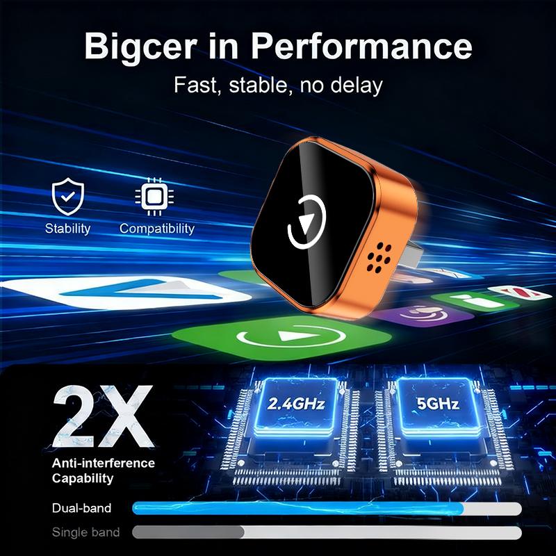 【YURNLV】2026 New Wireless CarPlay Adapter - Fast No-Delay Connection | For iPhone & Android, Hands-Free Calling Supported