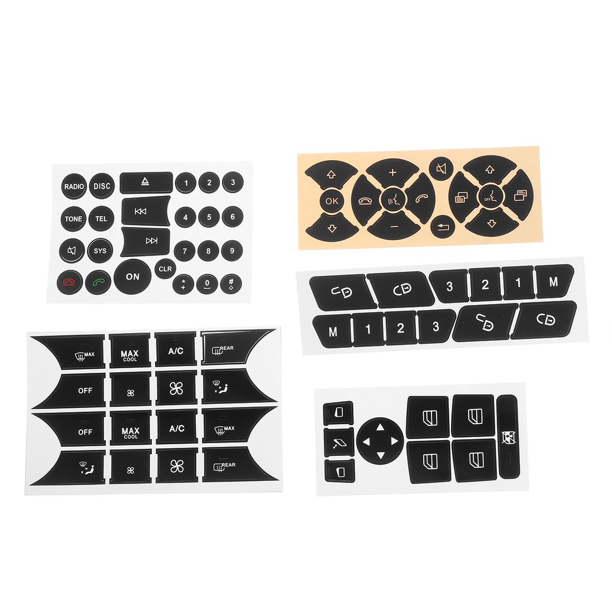 For 2007-2014 Mercedes Benz Button Repair Package Steering AC Window Decals Stickers New