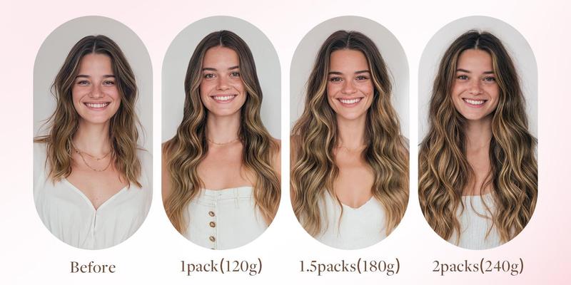 GOO GOO Clip in Human Hair Extensions Premium Quality Straight Remy Hair, 14-24inch  7/9pcs 120-170g, Quick Wear