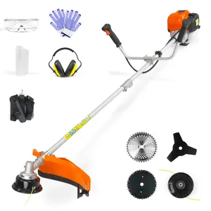 NEO-TEC 31cc 4-Cycle Gas Weed Wacker 4 in 1 String Trimmer/Edger 17'' with 10'' Brush Cutter x3 Rubber U-Handle & Shoulder Strap, Light Stable and Powerful Gas Weed Eater