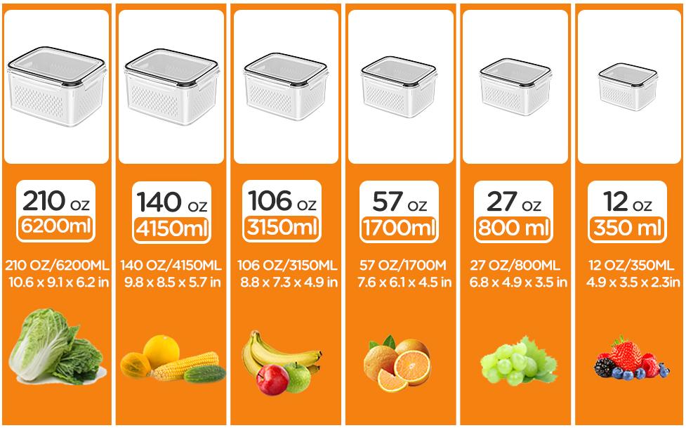 4/5/6/8 Pack Premium Food Storage Containers - Airtight, Leak-Proof, Microwave, Oven, Freezer and Dishwasher Safe - BPA Free, Stain-Resistant, Easy-Clean Design for Meal Prep and Bento Boxes,Fridge Organizers Stackable Plastic Durable Solid Set Kitchen