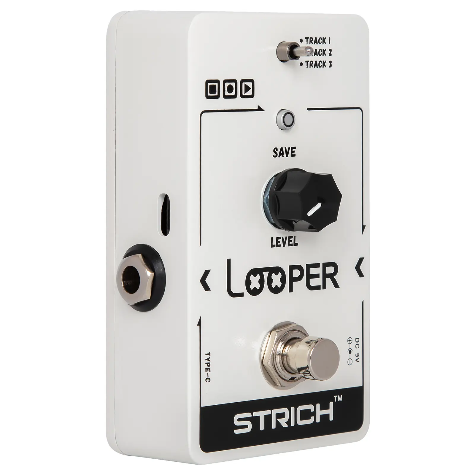STRICH Looper Guitar Effect Pedal with 3 Slots For Saving Loop Tracks, USB for Audio Import/Export, 90mins