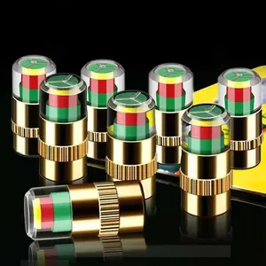 [4 PCS ]All-in-One Tire Pressure Monitor Valve Stem Cap Universal Fit for Car Motorbike Bicycle Small Medium Vehicle