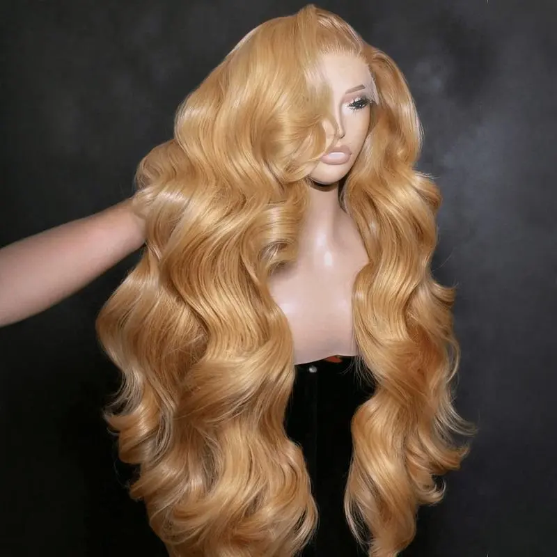 Honey Blonde 32 Inch HD Lace Front Wig Ear to Ear Human Hair 13x6 180% Density Body Wave Glueless Frontal Wigs for Black Women Top Grade Hair summerwins